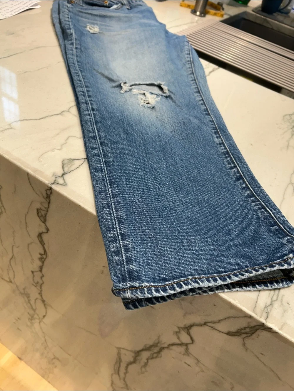 J. Crew Wide Leg Crop Jeans - Medium Blue Wash